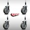 Service Caster 5'' SS Gray Poly Wheel Swivel 7/8'' Expanding Stem Caster Set, 4PK SCC-SSEX20S514-PPUB-78-4 - alternate 4